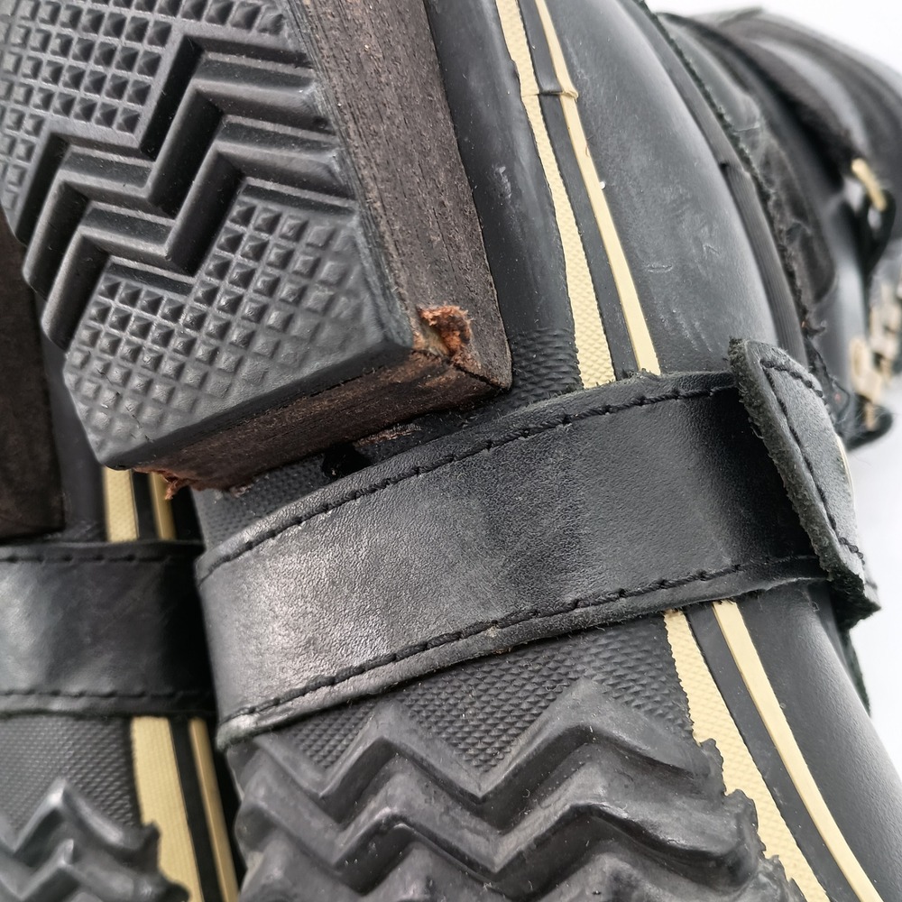 Sorel Conquest Carly Black Leather Rubber Tall Boots Womens 6.5 Rain Winter - Picture 11 of 14